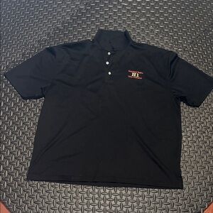 Sport-Tek Black Polo with Small Red Chest Logo